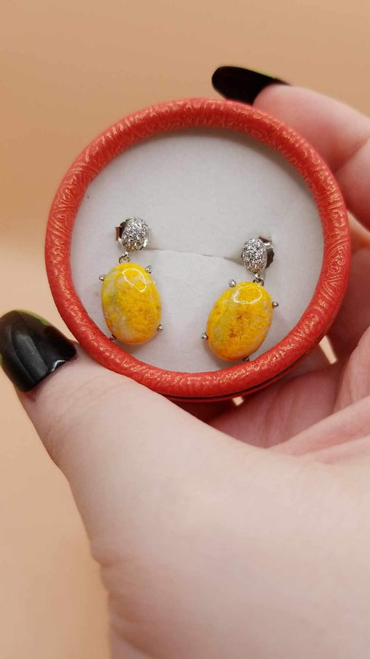 Bumblebee Jasper Earrings