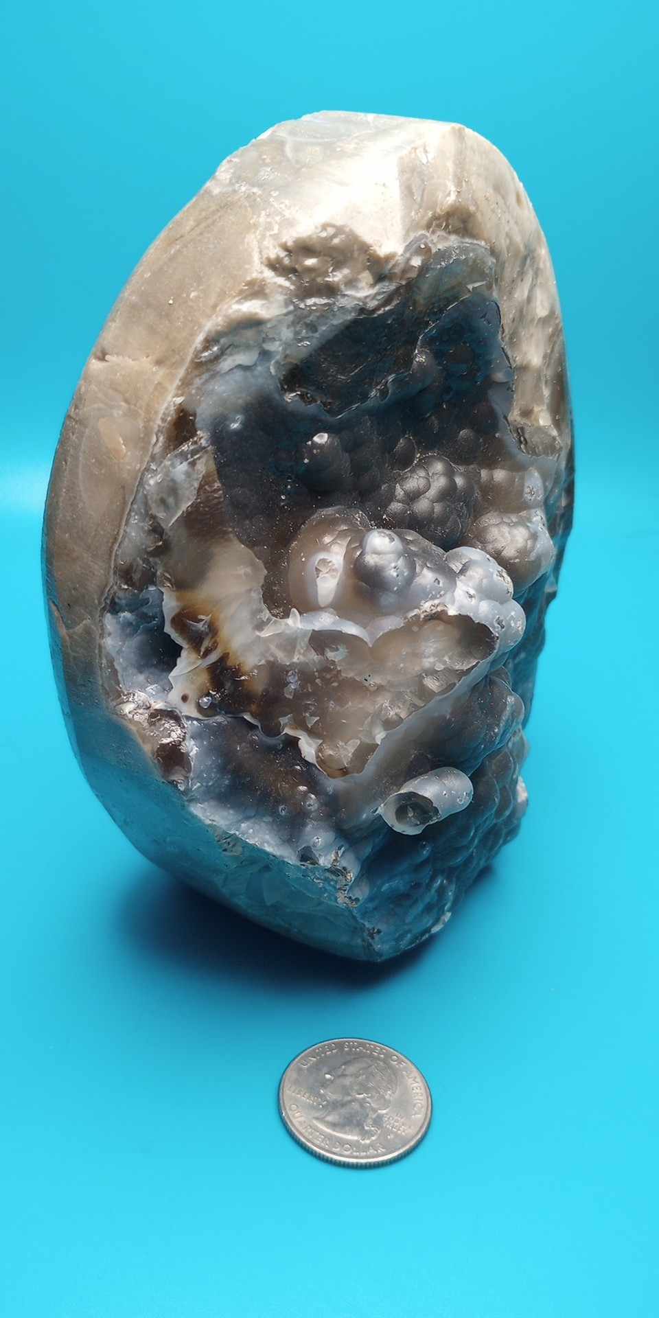 Volcano Agate half raw freeform