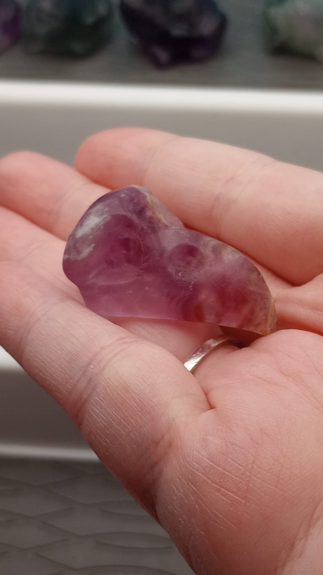 Purple Fluorite Raven Skull Carving