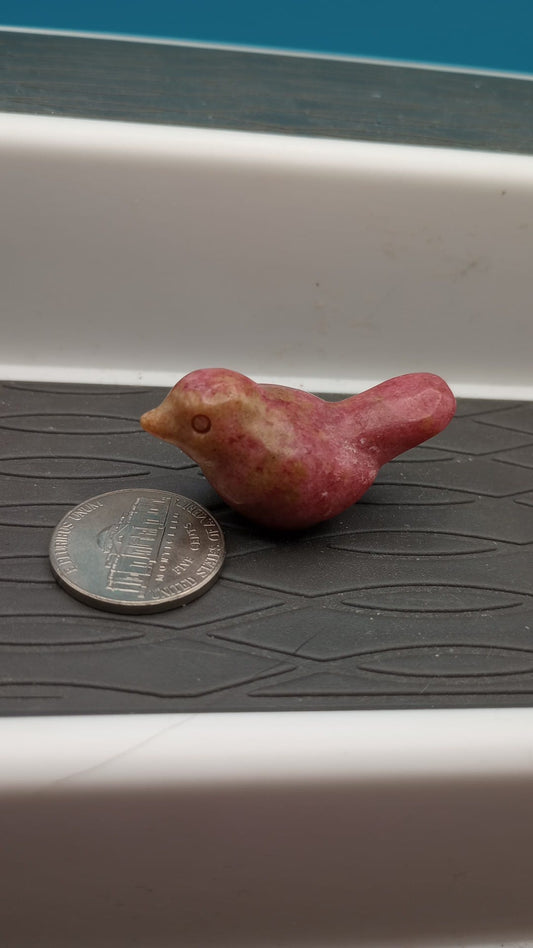 Rhodanite Bird Carving