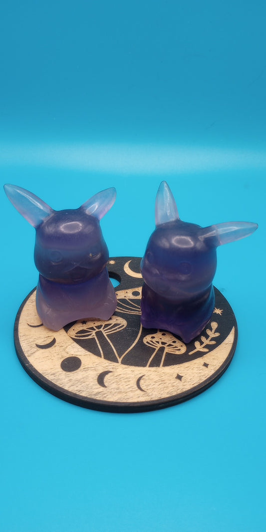 Purple Fluorite Pikachu Carving