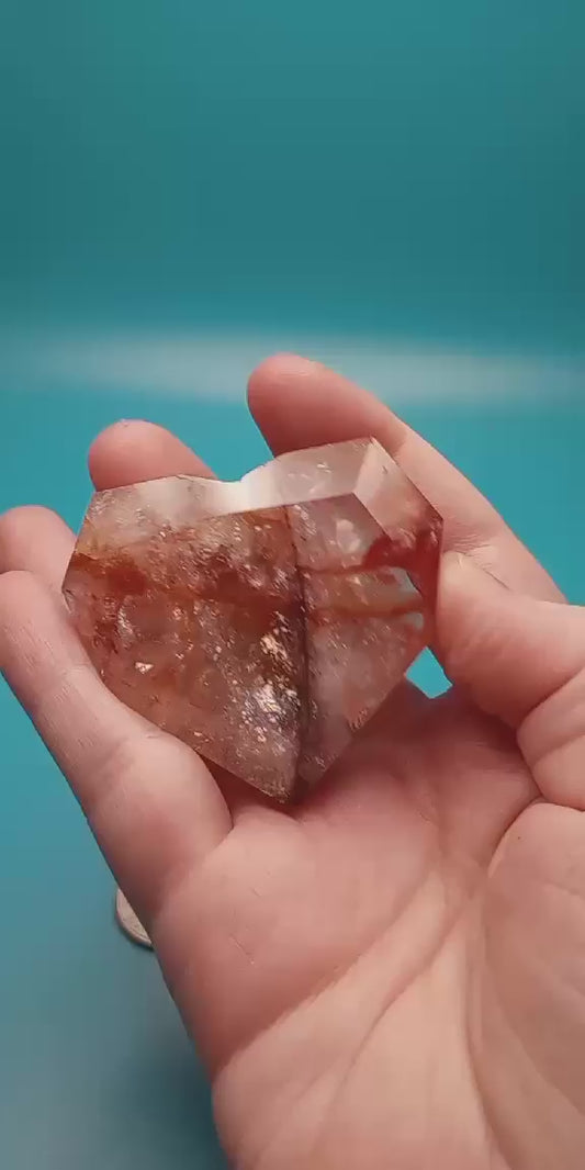 Fire Quartz Heart Carving