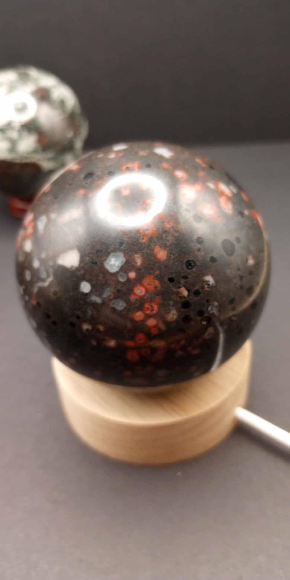 Plum Blossom Jasper Sphere