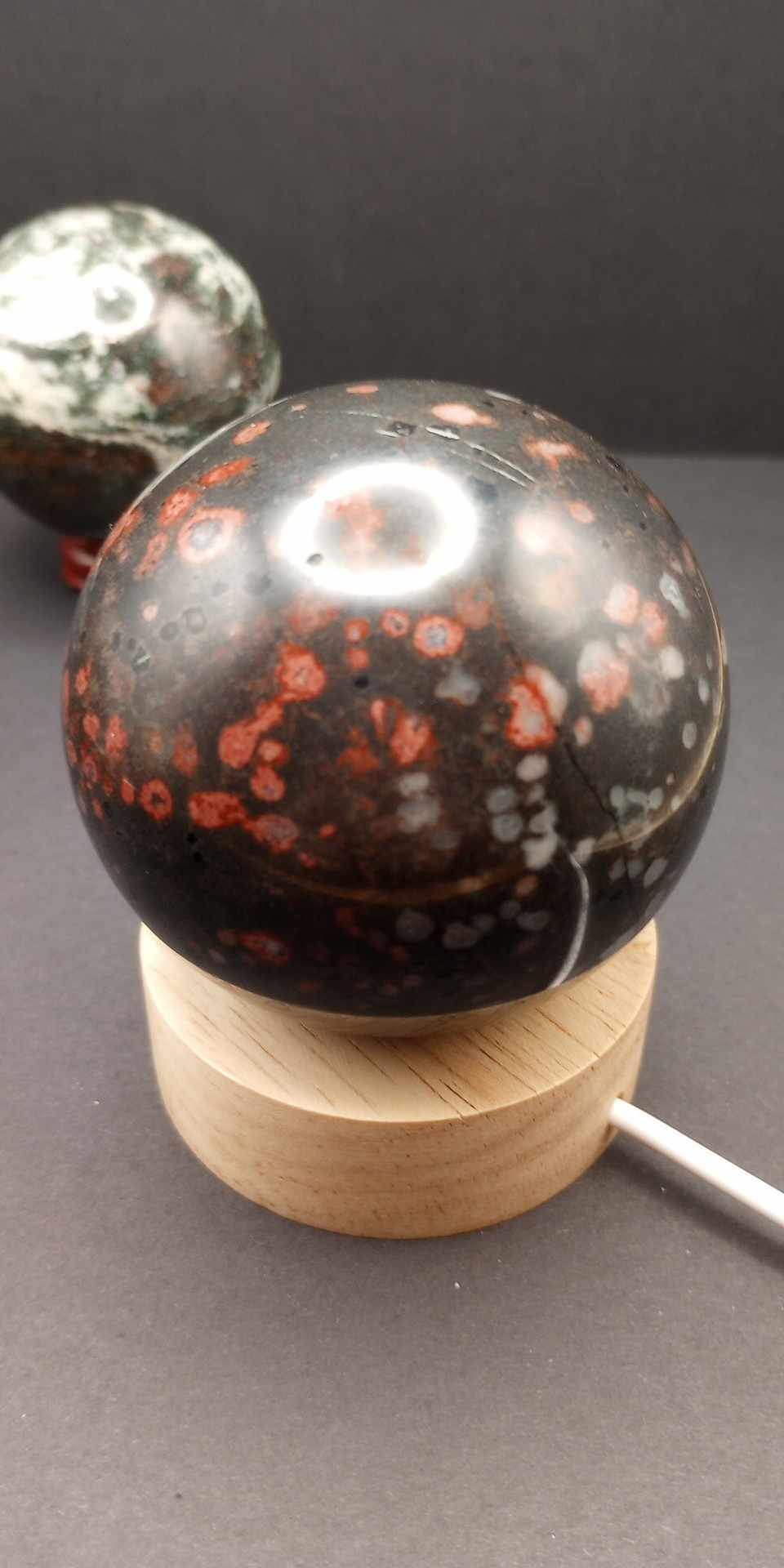 Plum Blossom Jasper Sphere